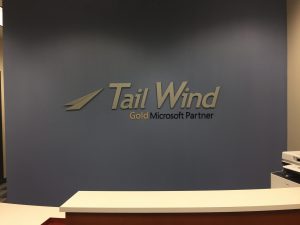 Stylish Branded Interior Business Signs Tail Wind Lobby Sign 300x225
